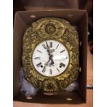 An 1860s French Cantoise wall clock by Gaillard a Piasses. Lovely 9" porcelain dial with a French