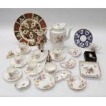 Royal Crown Derby Posie pattern coffee set, early 20th Century Denby vase, Abbeydale plate, 1128