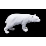A mid 20th Century Continental porcelain model of a Polar Bear, unmarked probably Metzler Ortloff,