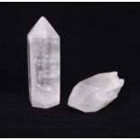 Two quartz crystals, colourless, trigonal form