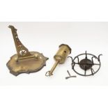 A Victorian brass clockwork cooking Jack, complete, made by SALTER