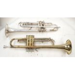 EX SCHOOL - Two trumpets, one by Blessing, in soft cases