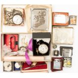 A collection of vintage and later watches to include  two two silver cased open faced pocket watches