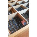 A large tray of Union infantry regiments 1/72nd scale or equivalent, plastic, with a large tray of