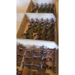 4 trays of Hinton Hunt British and Russian Napoleonic infantry and British Artillery with