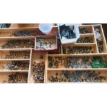 2 small trays of ww2 15mm or equivalent scale metal figures. Mixed armies mainly desert. Some