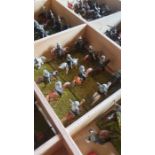 A large tray of 28 regiments of Confederate infantry. 1/72nd or equivalent scale metal and