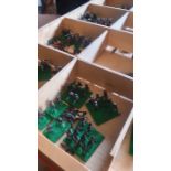 2 trays of plastic Napoleonic Prussians. Painted and unpainted