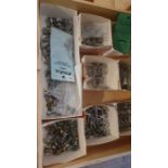 4 sets of 2 storage drawers with mixed figures including Ahreton blister packs, American civil war