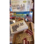 A large box and 2 small boxes of plastic figures, 172nd an 00 scale, includes Airfix, Italeri