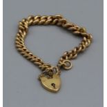 A gold bracelet, 9ct gold with padlock clasp
