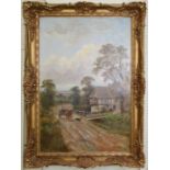 Walter Norfolk ( British 19th /20th century) Home from Market, oil on canvas, signed lower right,