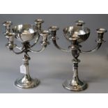 A pair of contemporary WMF Hotel Germany 5.0 silver plated candelabras. 3.235 kg approx. each