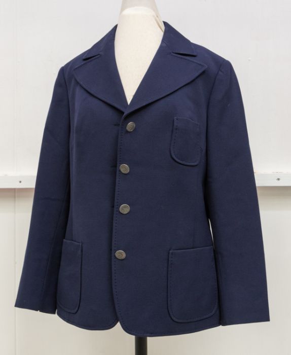 A navy blazer by Hucke, size 14 with pewter style buttons, wide lapels, 1970's, wool and made in - Image 4 of 5