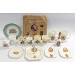 Collection of royal commemorative mugs, tea cups, plates and also glass wares, 19th and 20th