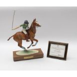A large Royal Worcester figure in original carry box and framed certificate of HRH Prince Charles on