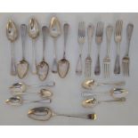 A collection of silver Old English stem flatware,  (650.0g).