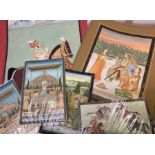 A large collection of early 20th century Indian Gouache studies. (qty)