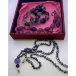 A vintage natural amethyst necklace and similar necklace