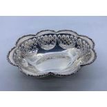 A lobed silver basket, by S Blanckensee & Son Ltd, Birmingham 1919, length 20.2cm. (165.7g)