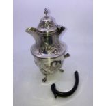 A silver baluster form coffee pot, by George Nathan & Ridley Hayes, Chester 1901, repousse floral