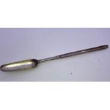 A Georgian silver marrow scoop, marks rubbed, length 24.5cm.