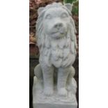 A pair  20th cent small reconstitued lions after the antques