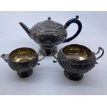 A Victorian bachelors silver tea service, by Pairpoint Brothers, London 1893. (gross weight 405.2g).