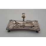 A George III candle snuffer and tray, by Ebenezer Coker, London 1765, the snuffer of scissor form,
