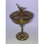 A silver gilt pot pourri pedestal bowl and cover, by S Blanckensee & Son Ltd, Birmingham 1921,