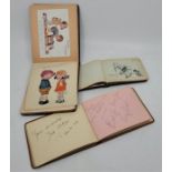 A collection of boxers autographs, c 1930's, together with two other albums with various ink