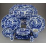 A group of early twentieth century blue and white transfer-printed Spode Italian oval-mark wares