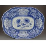 An early nineteenth century blue and white transfer-printed Spode Floral series well and tree