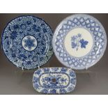 A group of early nineteenth century blue and white transfer-printed Floral wares, c. 1825. To