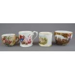 A collection of nineteenth and twentieth century hand-painted and transfer-printed miniature cups,