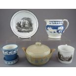 A group of early nineteenth century British ceramics, c. 1820-25. To include: a Spode flower-