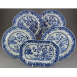 A group of early nineteenth century blue and white transfer-printed Spode Grasshopper pattern wares,
