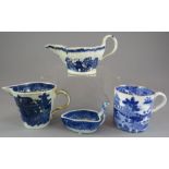 A group of late eighteenth, early nineteenth century blue and white transfer-printed wares, c.