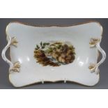 An early nineteenth century Spode porcelain flower-embossed and hand-painted with a a titled scene