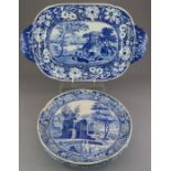 Two early nineteenth century blue and white transfer-printed wares, c. 1810-20. To include: a so-