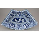 An early nineteenth century blue and white transfer-printed Spode Greek series supper set section,