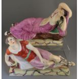 A pair of early nineteenth century pearlware Anthony and Cleopatra large figure groups, c. 1820. (2)