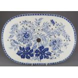 An early nineteenth century blue and white transfer-printed Spode Jasmine pattern large drainer,