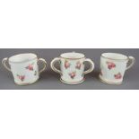 A group of early twentieth century Royal Crown Derby porcelain rose pattern miniatures, c. 1910-