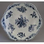 A late eighteenth century blue and white transfer-printed Worcester porcelain Pinecone pattern
