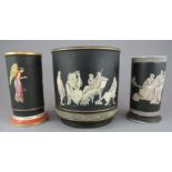 A group of three early to mid-nineteenth century transfer-printed and coloured Pratt Greek wares, c.