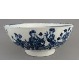 A late eighteenth century blue and white transfer-printed Worcester porcelain waste bowl, c. 1770-