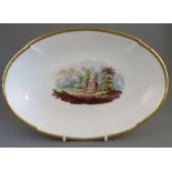 An early nineteenth century hand-painted porcelain Spode moulded dessert dish, c. 1825.  It is