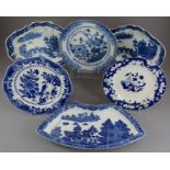 A selection of early nineteenth century blue and white transfer-printed wares, c. 1800- 1825. To