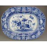 An early nineteenth century blue and white transfer-printed Spode India pattern medium platter, c.